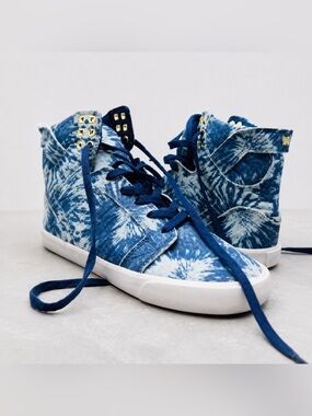 Supra Skytop Blue Tie-Dye High Top Sneakers Women’s 8.5 EU 40 Skate Streetwear